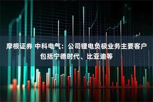 摩根证券 中科电气：公司锂电负极业务主要客户包括宁德时代、比亚迪等